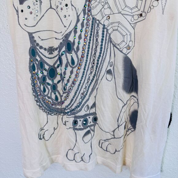 Key Closet Top Womens Large Frenchie Bulldog Tank Rhinestone Swarovski Crystal - Picture 3 of 9